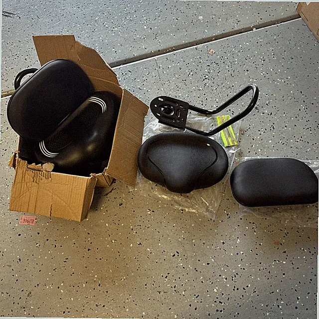 Two Large Cushioned Bicycle Seats With Backrest Complete With Hardware